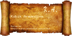 Kubik Armandina névjegykártya